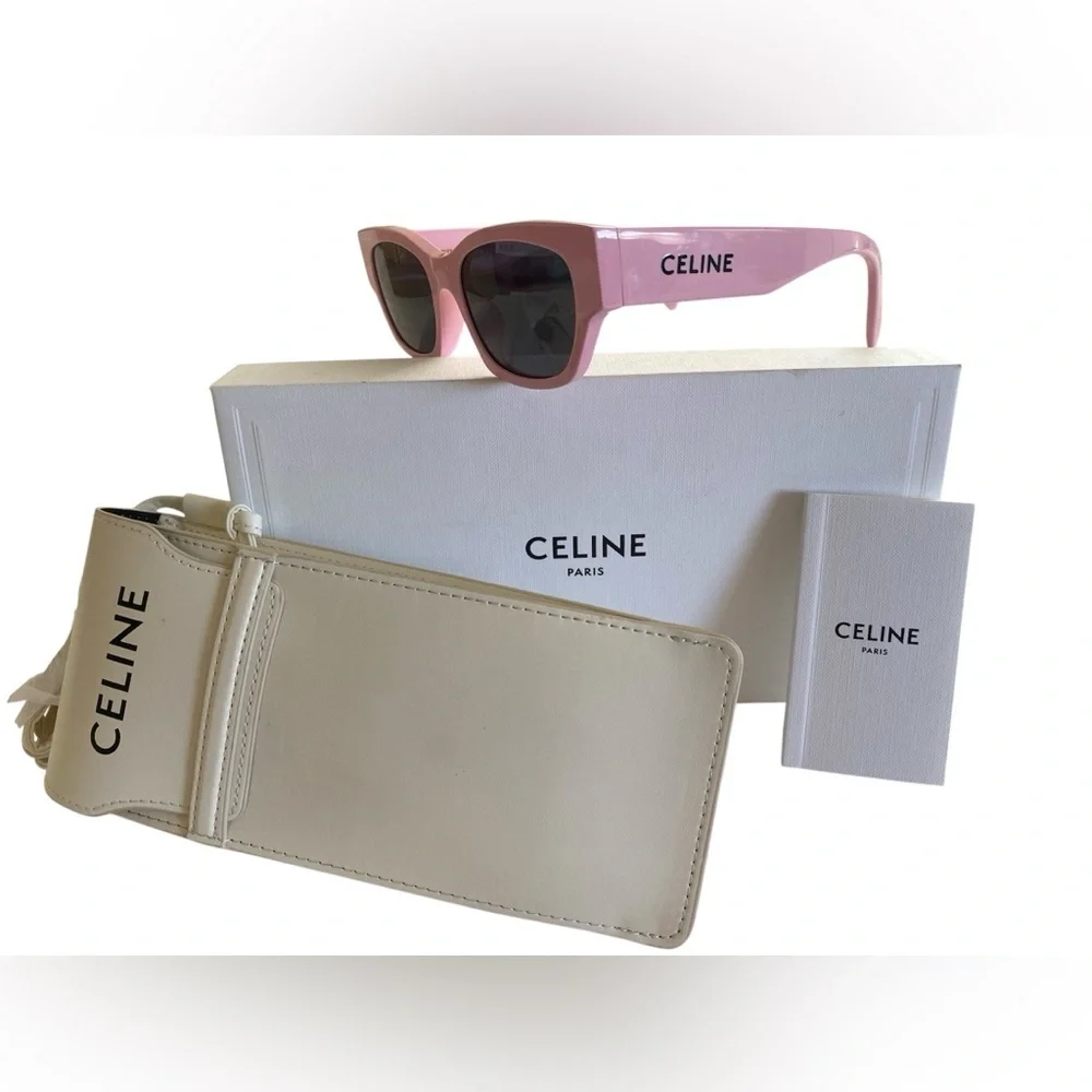 ? AUTHENTIC CELINE Paris Pink Sunglasses – Authentic, Rare & Chic ? NEW CELINE SC 1001 COL. S28Y VINTAGE GOLD PINK AUTHENTIC  main image 3